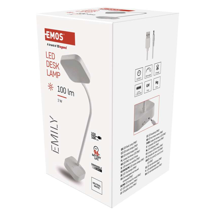 EMOS Z7627, Emily LED asztali lámpa, újratölthető – 3. kép