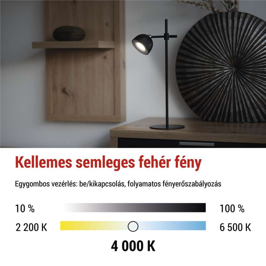 EMOS Z7635B, Sophie LED asztali lámpa, újratölthető, fekete – 7. kép