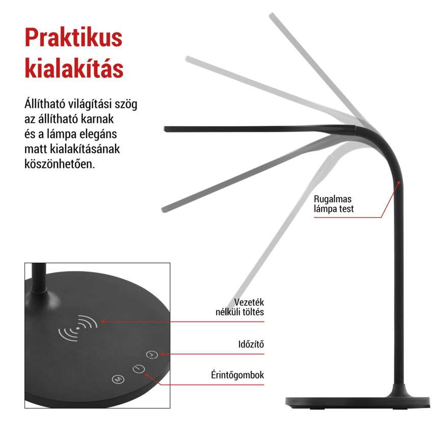 EMOS Z7637B, Oscar LED asztali lámpa, fekete – 7. kép