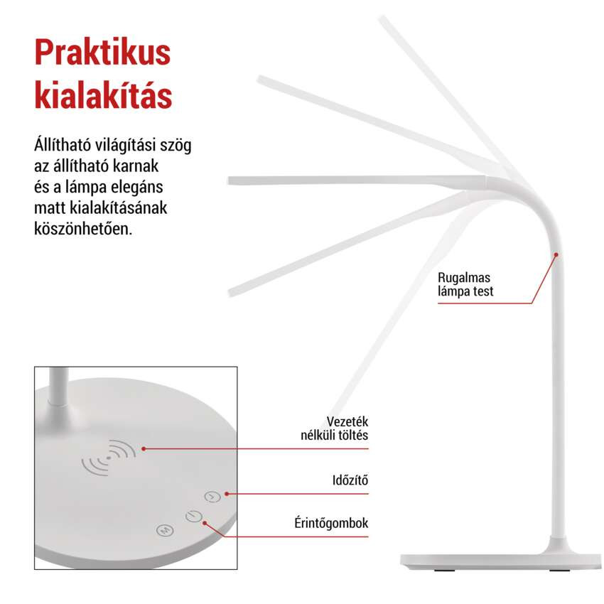 EMOS Z7637W, Oscar LED asztali lámpa, fehér – 7. kép