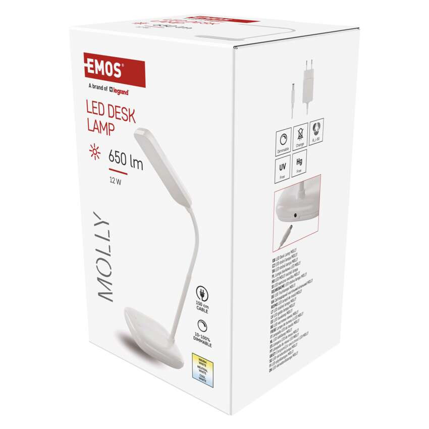 EMOS Z7638W, Molly LED asztali lámpa, fehér – 4. kép