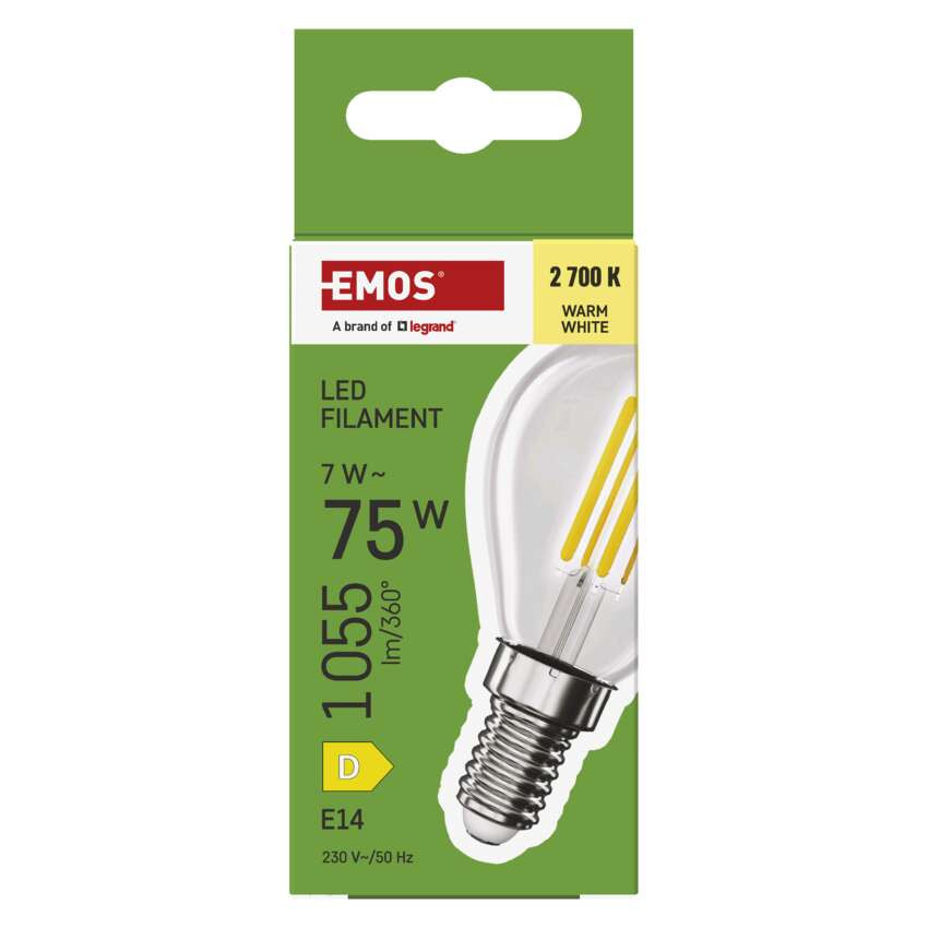 EMOS ZF1D52, LED izzó Filament Mini Globe / E14 / 7 W (75 W) / 1055 lm / meleg fehér – 5. kép