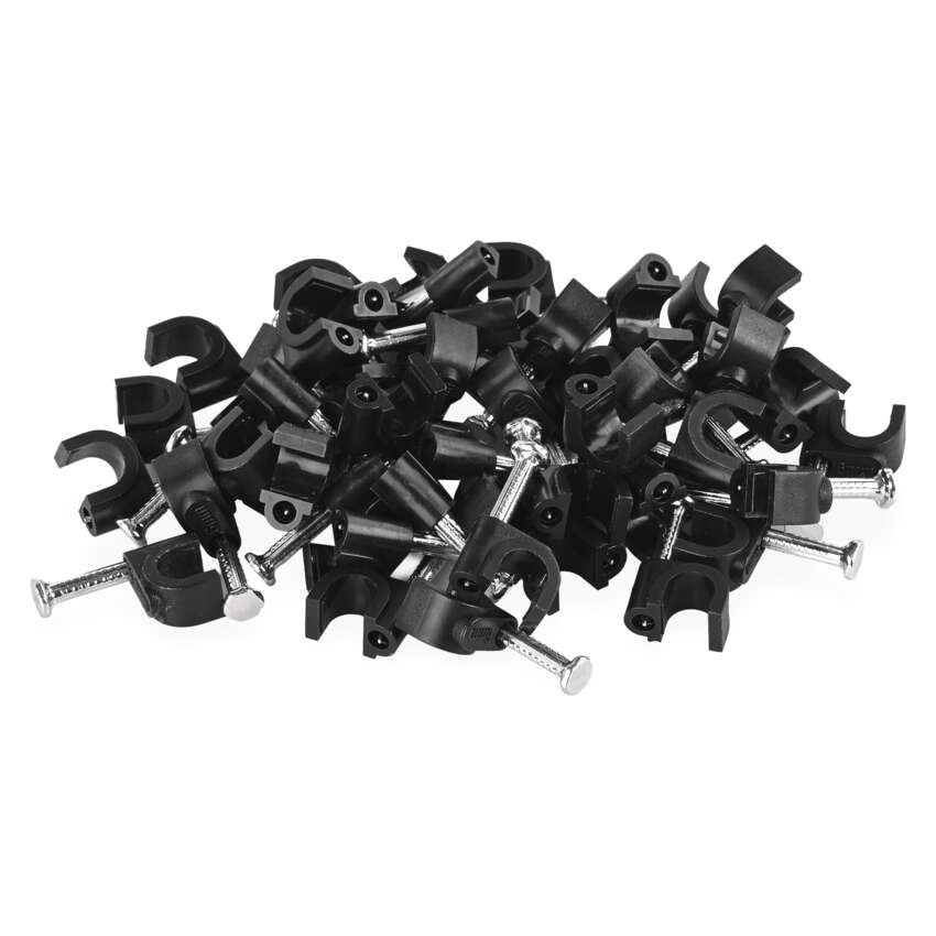 EMOS A2821, Kör alakú kábelbilincs 6 mm, fekete, 50 szt