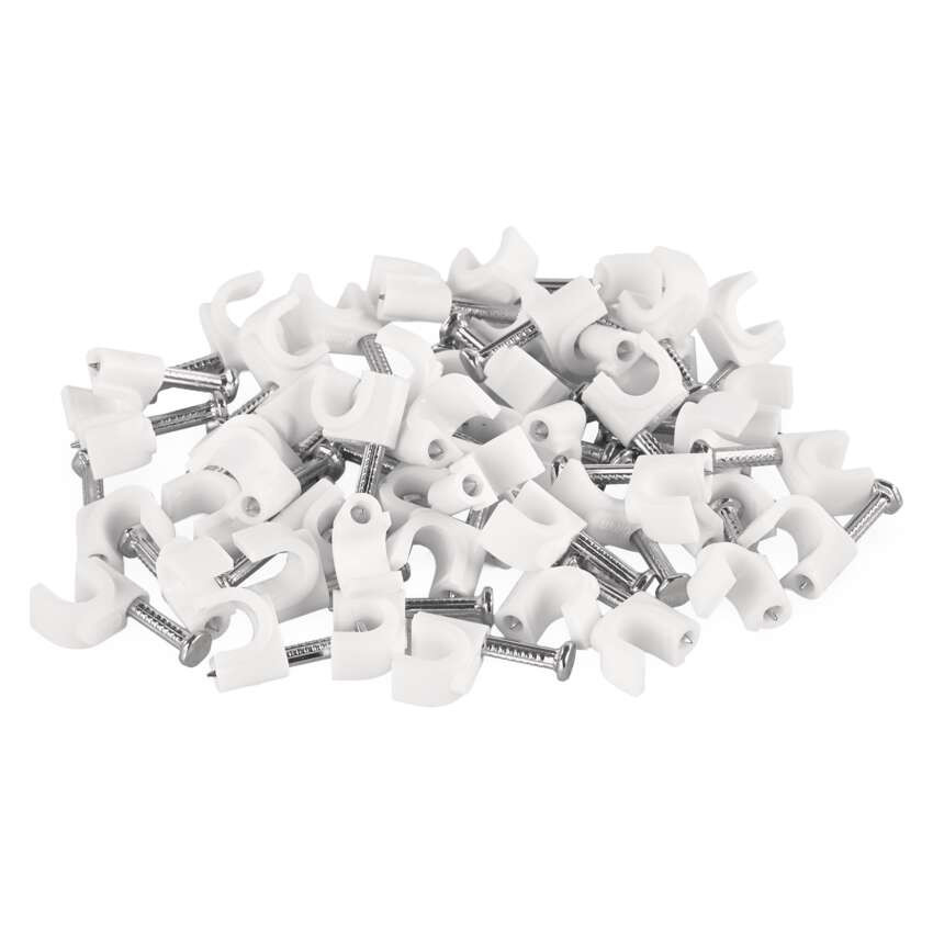 EMOS A2822, Kör alakú kábelbilincs 6 mm, fehér, 50 szt
