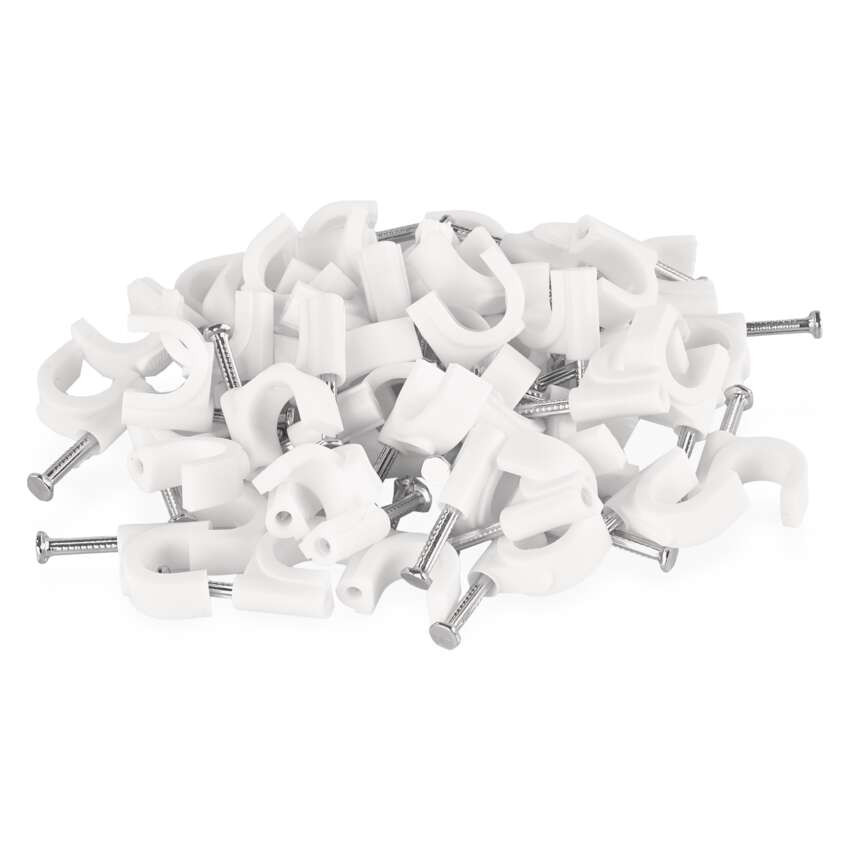 EMOS A2826, Kör alakú kábelbilincs 10 mm, fehér, 50 szt
